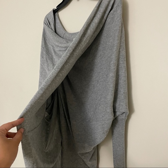ALLSAINTS'ITAT' ASYMMETRICAL SWEATSHIRT GRAY sz S - Picture 5 of 7